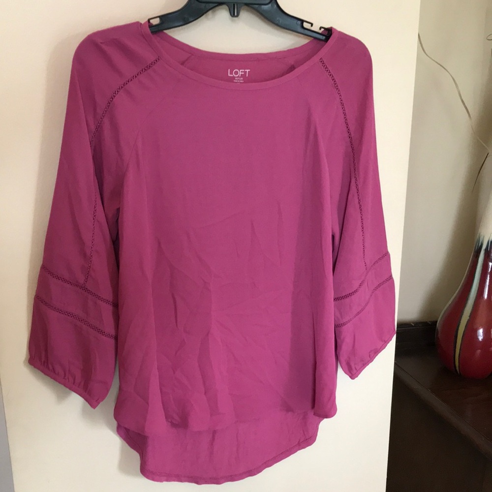 LOFT outlet pink 3/4 sleeve blouse size XS